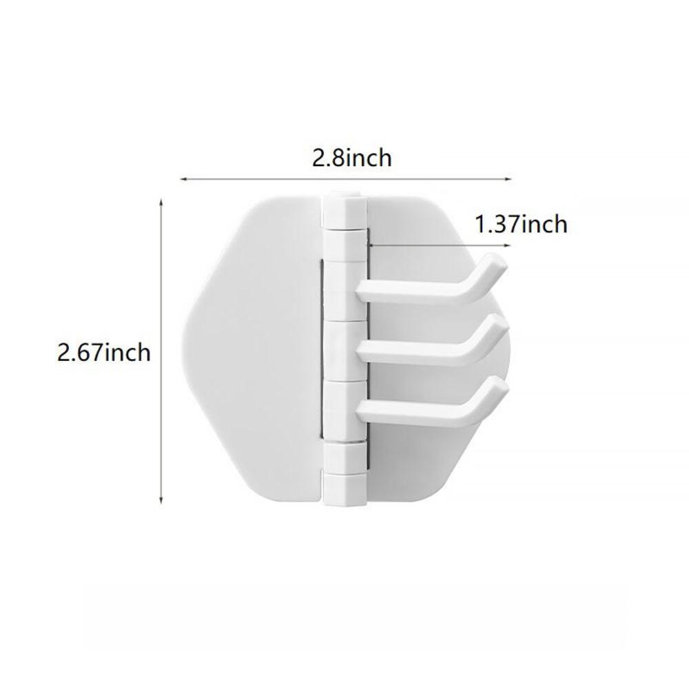 5 Pack Swivel Wall Hooks -3 Arm